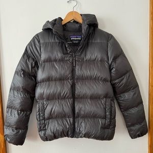 Patagonia Jacket Womens Size Small Black Full Zip Goose Down Puffer Coat